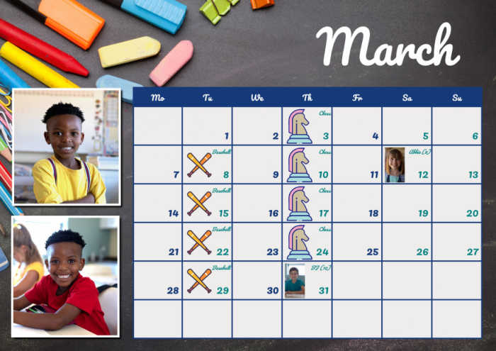 Your child's personalized school calendar is eye-catching and fun and keeps them organized!