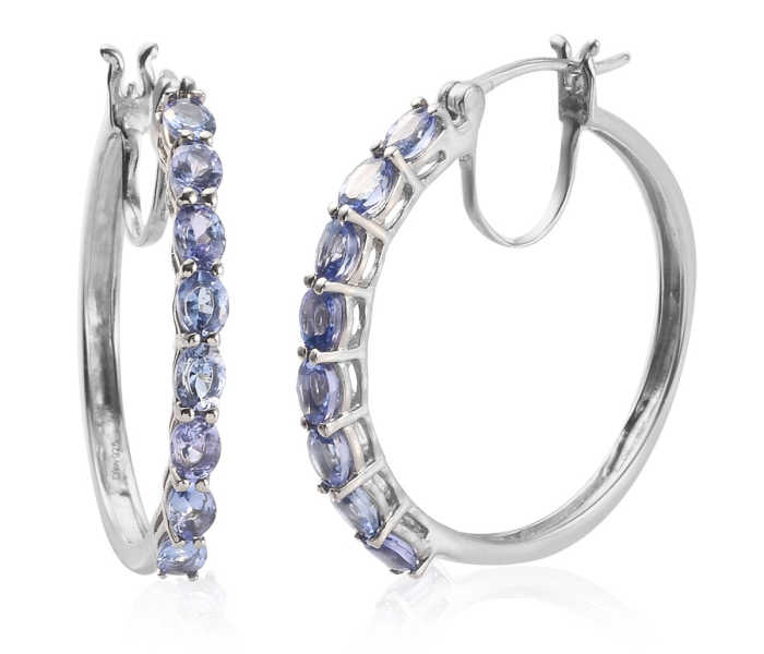 Diamond hoop earrings.