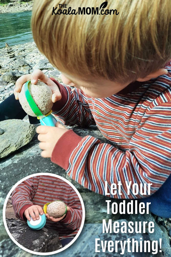 Let your toddler measure everything (including rocks on the beach!) with his very own toddler-friendly measuring tape!