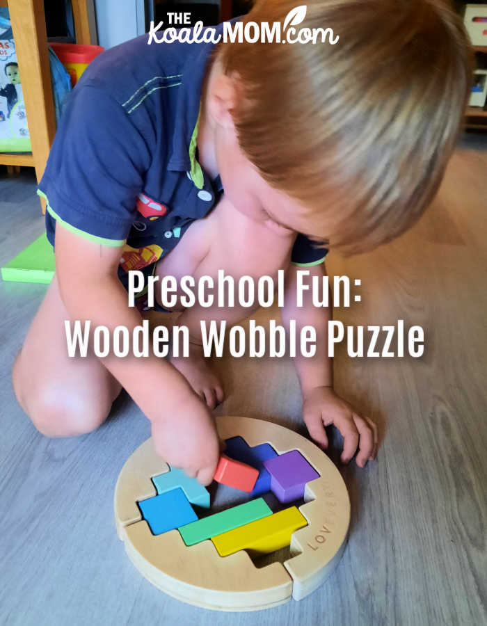 Preschool Fun: a wooden wobble puzzle.