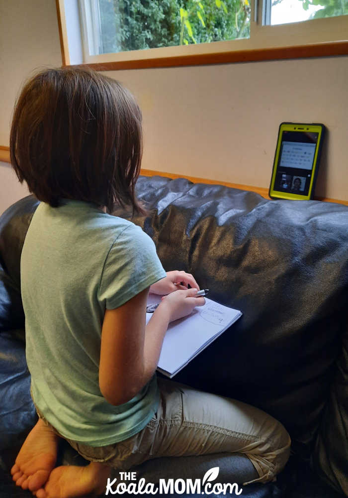 8-year-old learns Spanish via Google Hangouts.