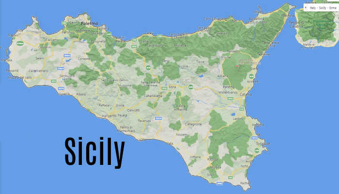 Sicily is a Mediterranean island located just off the toe of the boot of Italy.
