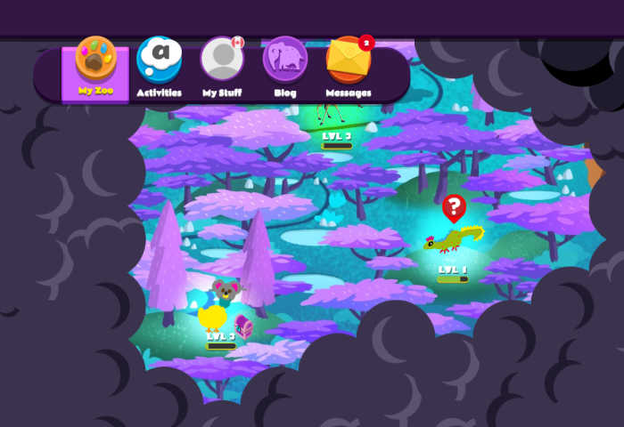 The Night Zookeeper map - the child's dashboard.