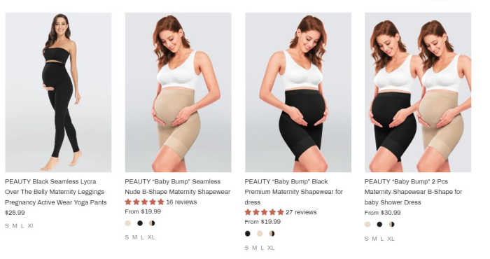 Popular maternity clothes from Peauty