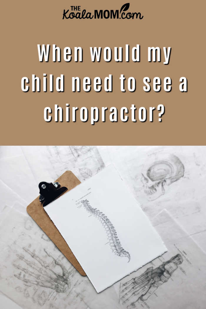 When would my child need to see a chiropractor? Photo of drawing of a spine and other bones by Joyce McCown on Unsplash.