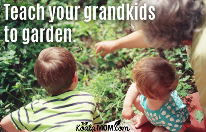 Teach your grandkids to garden. Photo of grandma gardening with grandkids by Nikoline Arns on Unsplash.