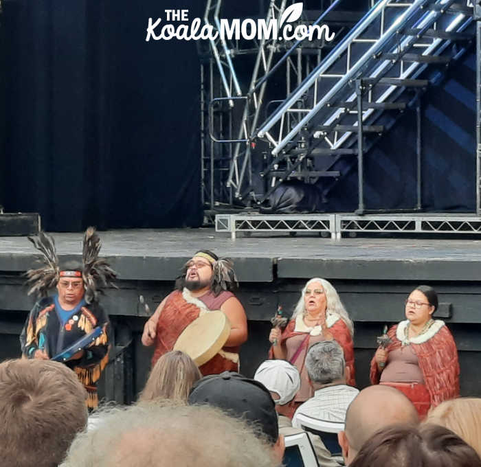 First Nations perform a welcome song at TUTS 2022 in Stanley Park.