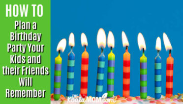 How to Plan a Birthday Party Your Kids and their Friends Will Remember. Photo of burning striped birthday candles via Depositphotos.