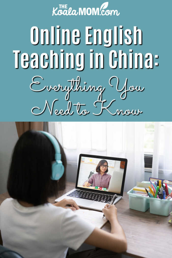 Online English Teaching in China: Everything You Need to Know. Photo of girl learning online via Depositphotos.
