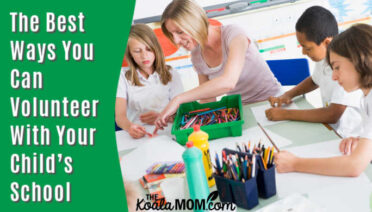 The Best Ways You Can Volunteer With Your Child’s School. Photo of mom helping with art class via Depositphotos.