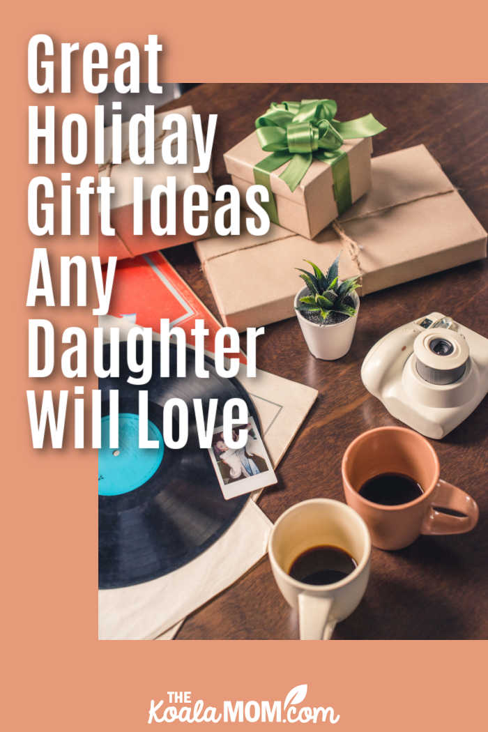 Great Holiday Gift Ideas Any Daughter Will Love. Photo of Instant Camera, vinyl record and gifts via Depositphotos.