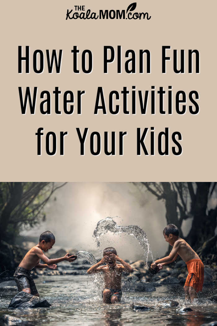 How to Plan Fun Water Activities for Your Kids. Image of three boys playing in a river by Sasin Tipchai from Pixabay 