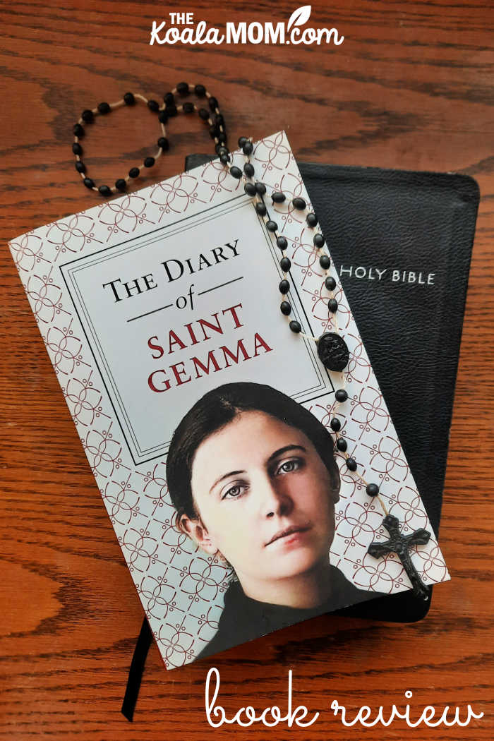 Picture of The Diary of Saint Gemma with a black Bible and a black rosary.