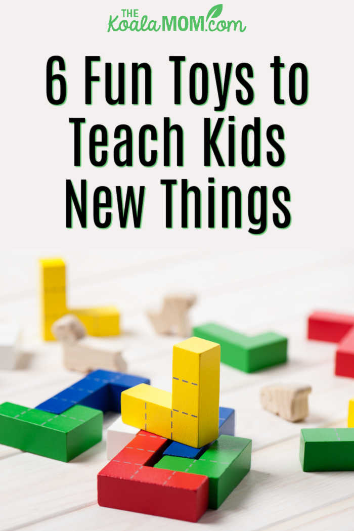 6 Fun Toys to Teach Kids New Things. Photo of wooden puzzle blocks via Depositphotos.
