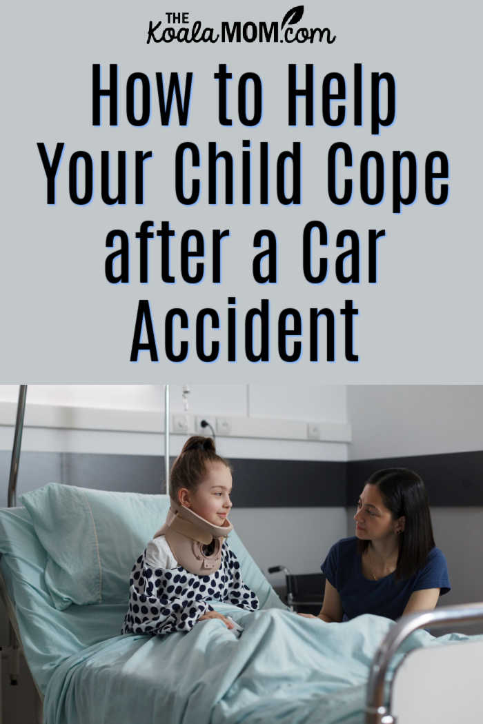 How to Help Your Child Cope after a Car Accident. Photo of daughter in hospital bed via AdobeStock.
