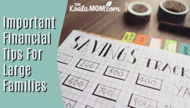 6 Important Financial Tips For Large Families. Photo of "savings tracker" on desk by Bich Tran via Pexels.