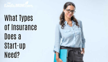 What Types of Insurance Does a Start-up Need? Photo of businesswoman holding a notebook via Depositphotos.
