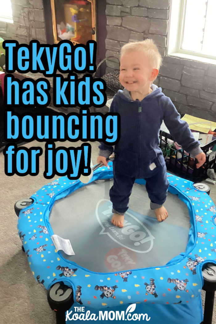 TekyGo! has kids bouncing for joy! Photo of happy toddler bouncing on trampoline via C.H.