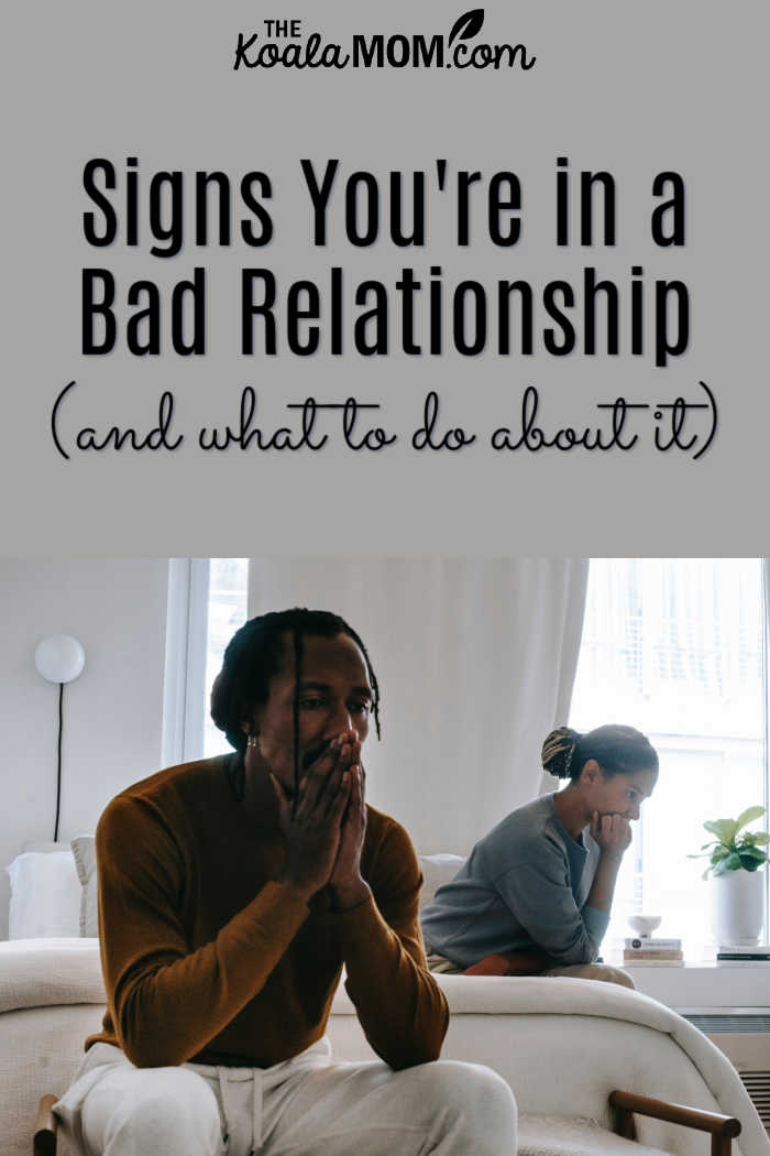 Signs You're In a Bad Relationship. Photo of unhappy black couple sitting on a bed by Alex Green via Pexels.
