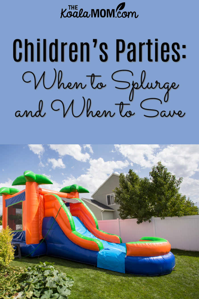 Children’s Parties: When to Splurge and When to Save. Photo of a bounce house via Depositphotos.