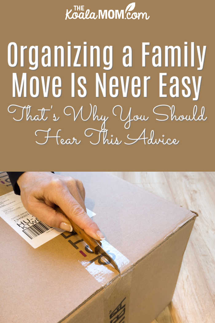 Organizing a Family Move Is Never Easy - That's Why You Should Hear This Advice. Image of person cutting tape off a moving box by ha11ok from Pixabay 