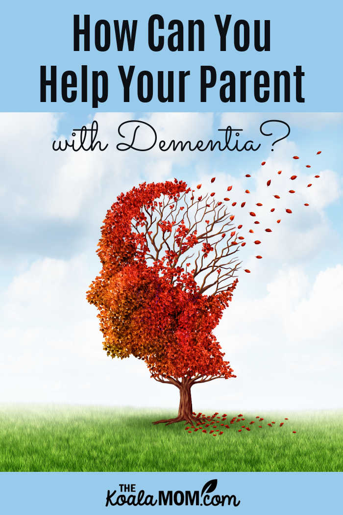 How Can You Help Your Parent with Dementia? Image of tree-shaped head with leaves flying away in the wind via Depositphotos.