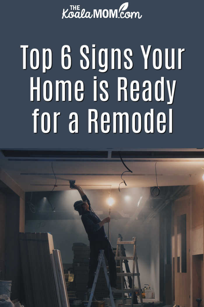 Top 6 Signs Your Home is Ready for a Remodel. Photo of man on ladder fixing his garage by Henry & Co. on Unsplash