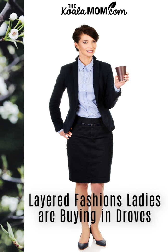 The Layered Fashions Shoppers are Buying in Droves. Photo of woman wearing skirt, blouse and blazer via Depositphotos.
