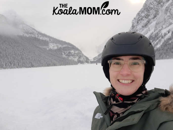 Bonnie Way takes a selfie while ice skating on Lake Louise in December.