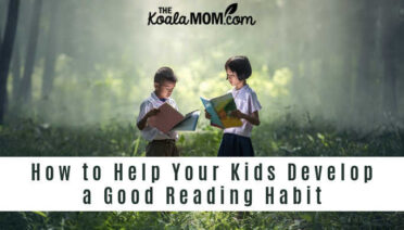 How to Help Your Kids Develop a Good Reading Habit. Photo of two children reading books in a forest by Sasin Tipchai from Pixabay.