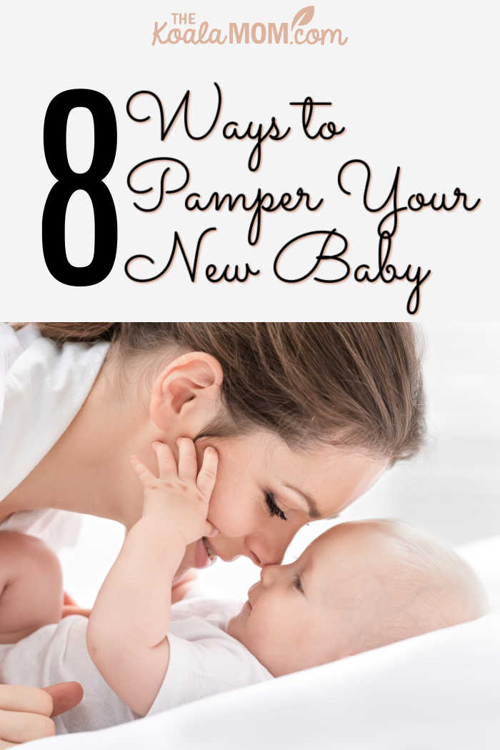 8 Ways to Pamper Your Baby. Photo of mom touching noses with baby via Depositphotos.