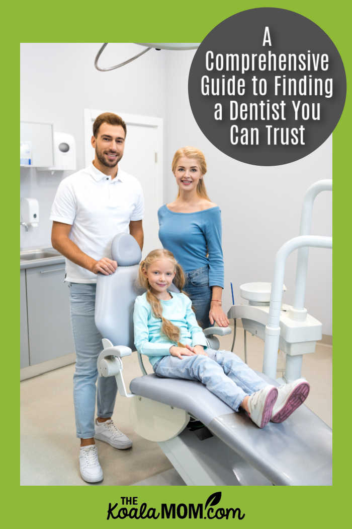 A Comprehensive Guide to Finding a Dentist You Can Trust. Photo of family smiling at dentist via Depositphotos.