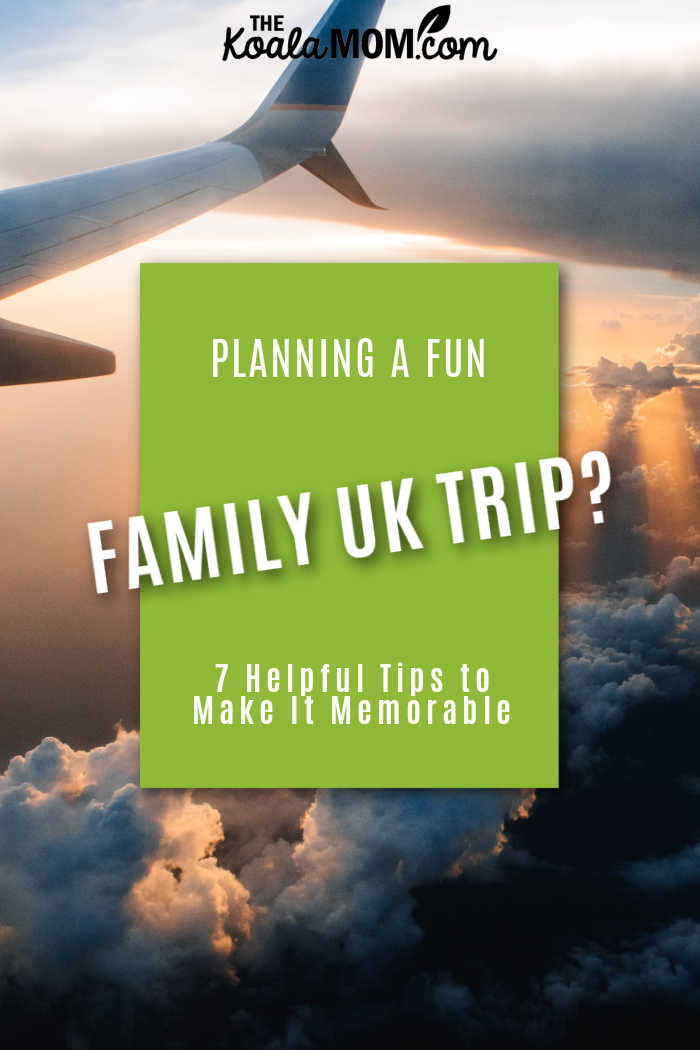 Planning a Fun Family UK Trip? Here Are 7 Helpful Tips to Make It Memorable. Photo of airplane against sunset sky by Tom Barrett on Unsplash