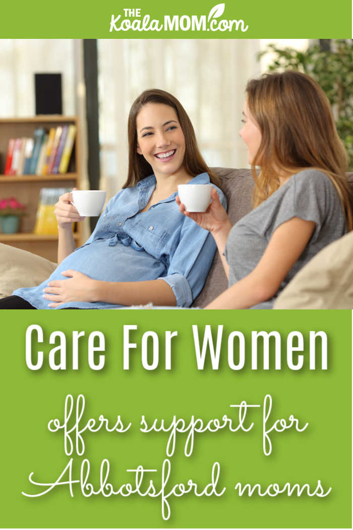 Care For Women offers postpartum support for Abbotsford moms. Photo of two moms having coffee together via Depositphotos.
