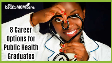 8 Career Options for Public Health Graduates. Photo of black woman wearing white scrubs holding a stethoscope in a heart shape by Valdans Media via Pexels.