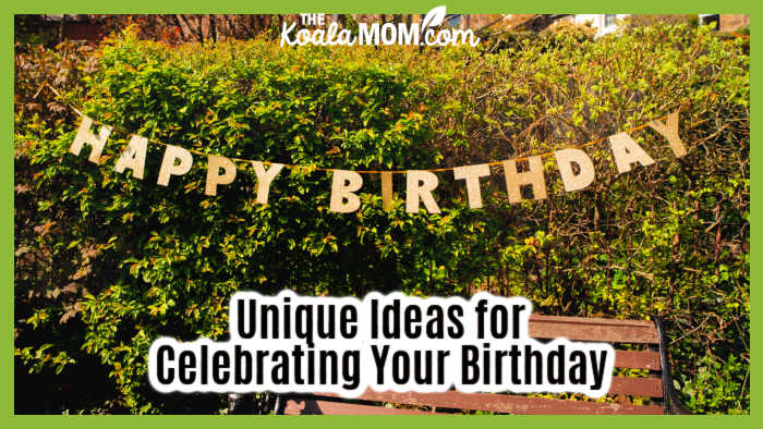 Unique Ideas for Celebrating Your Birthday. Photo of Happy Birthday banner over brown bench near a hedge by Eilis Garvey on Unsplash