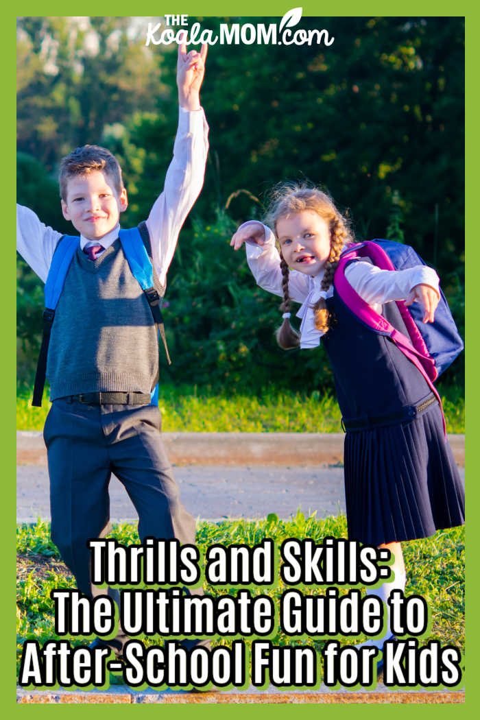 Thrills and Skills: The Ultimate Guide to After-School Fun for Kids. Photo of two kids being silly after school via Depositphotos.