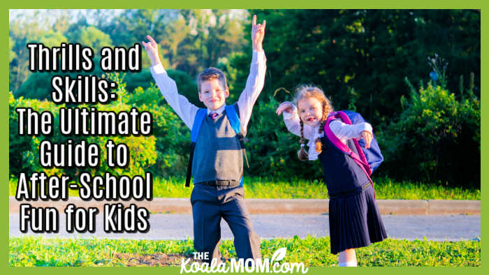 Thrills and Skills: The Ultimate Guide to After-School Fun for Kids. Photo of two kids being silly after school via Depositphotos.