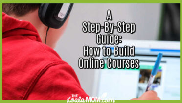A Step-By-Step Guide: How to Build Online Courses. Photo of person in red shirt sitting at computer by Compare Fibre on Unsplash