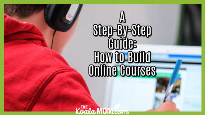 A Step-By-Step Guide: How to Build Online Courses. Photo of person in red shirt sitting at computer by Compare Fibre on Unsplash