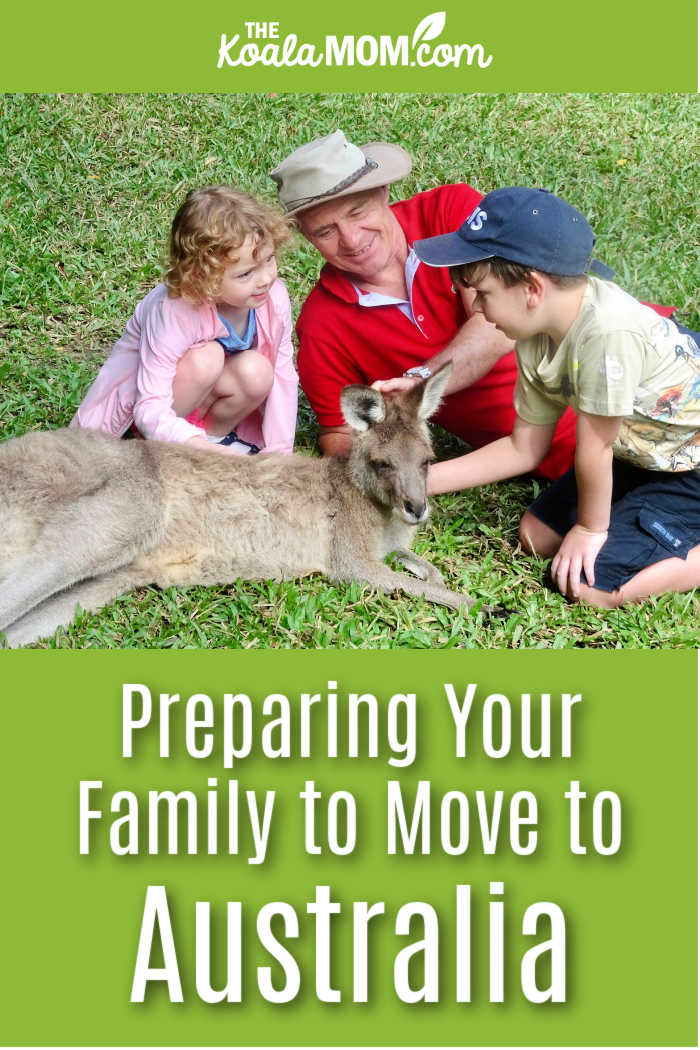 Preparing Your Family to Move to Australia. Image of family petting a kangaroo by Siggy Nowak from Pixabay