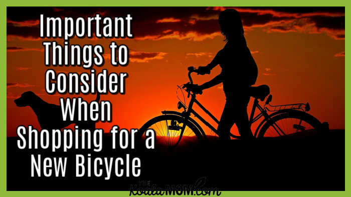 Important Things to Consider When Shopping for a New Bicycle. Image of woman biking with her dog at sunset by Anja from Pixabay