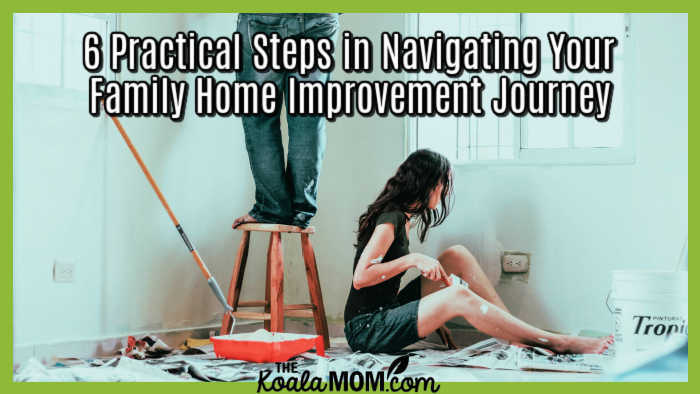 6 Practical Steps in Navigating Your Family Home Improvement Journey. Photo of woman sitting on floor painting while man stands on stool painting by Roselyn Tirado on Unsplash