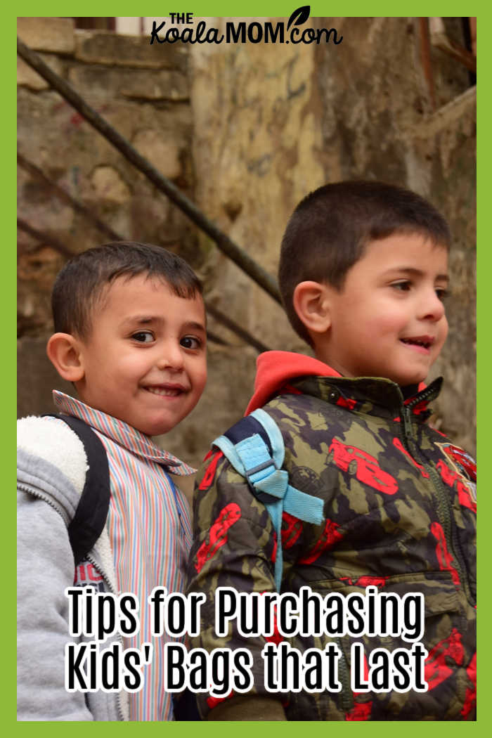 Tips for Purchasing Kids' Bags that Last. Photo of two boys wearing winter coats and backpacks by Rudy Issa on Unsplash
