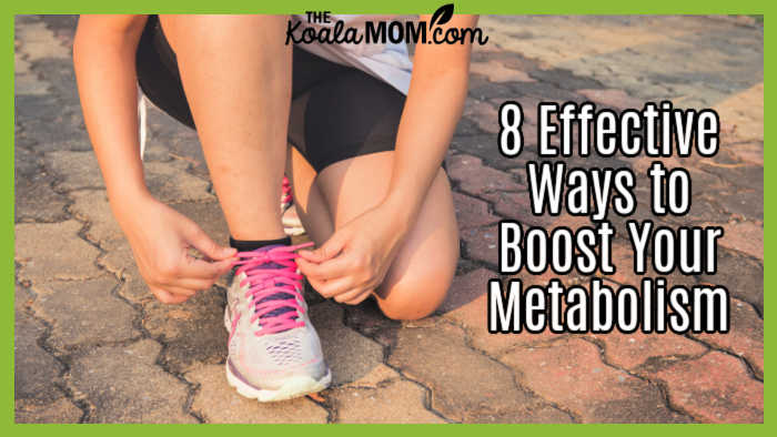 8 Effective Ways to Boost Your Metabolism. Photo of woman on one knee lacing up her grey running shoes by Tirachard Kumtanom via Pexels.