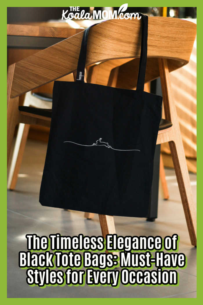 The Timeless Elegance of Black Tote Bags: Must-Have Styles for Every Occasion. Photo of a black tote bag hanging on the back of a chair by Tereza Rubá on Unsplash