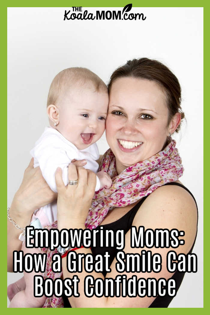 Empowering Moms: How Perfect Teeth Can Boost Confidence. Image of happy mom holding a baby by PublicDomainPictures from Pixabay