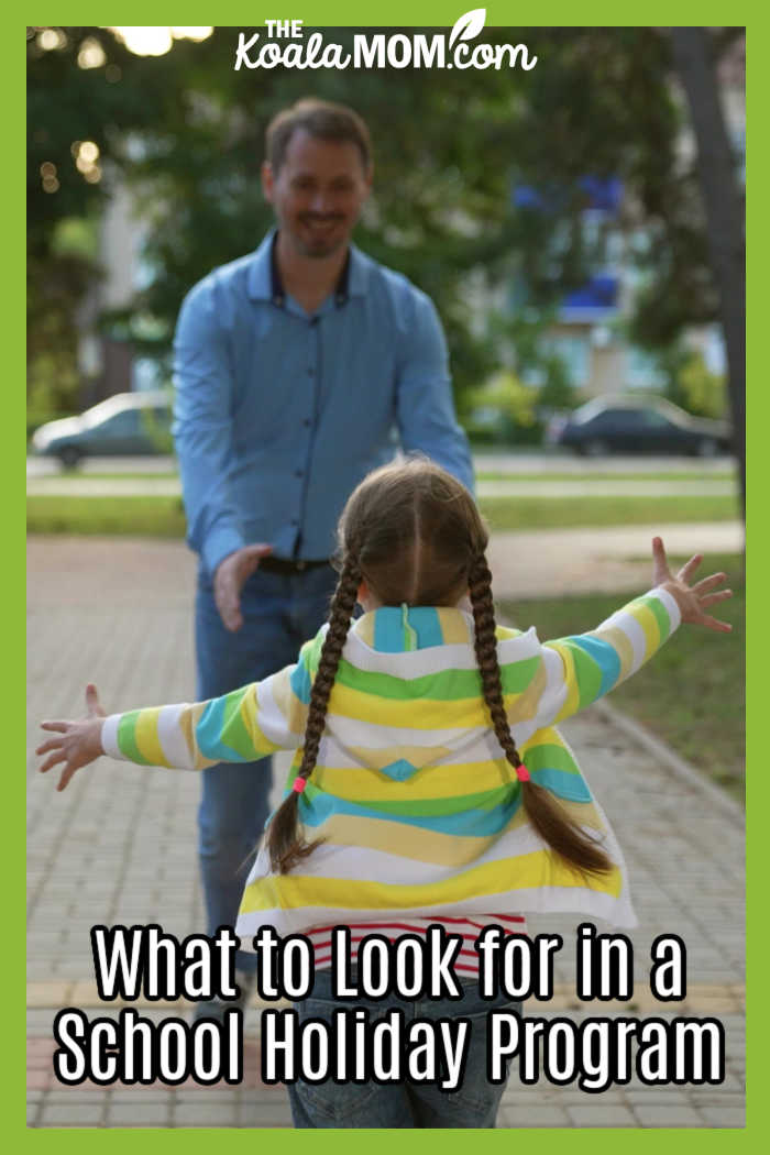 What to Look for in a School Holiday Program. Photo of girl running to meet her dad via AdobeStock.