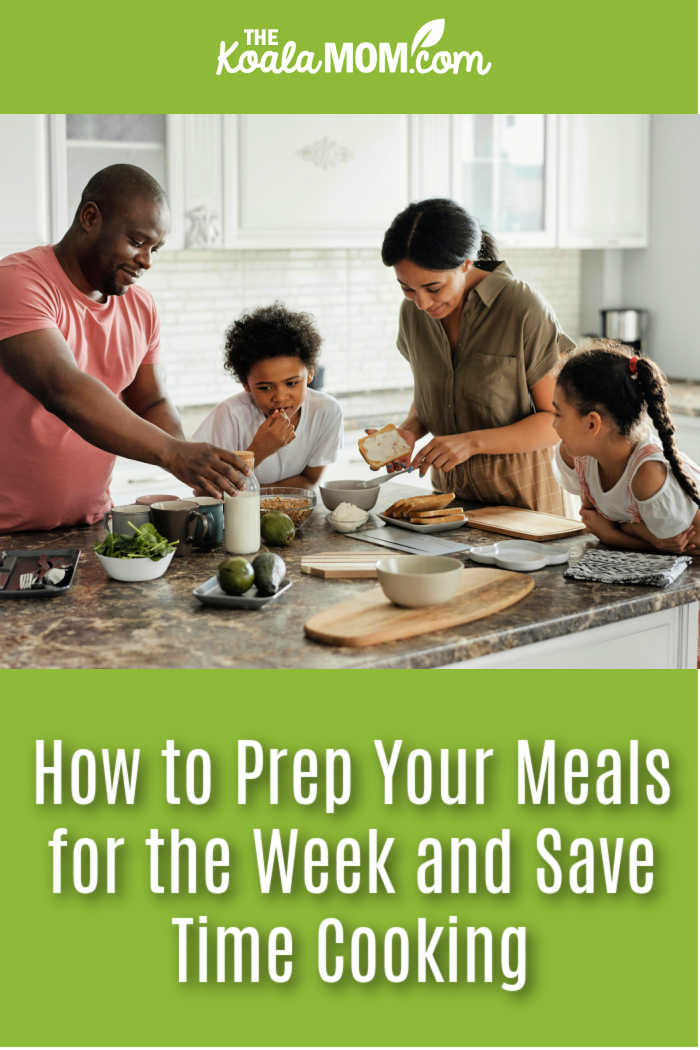 How to Prep Your Meals for the Week and Save Time Cooking. Photo of happy family cooking together by August de Richelieu via Pexels.