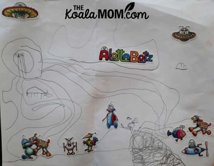 AlottaBotz-inspired artwork by 6-year-old boy.